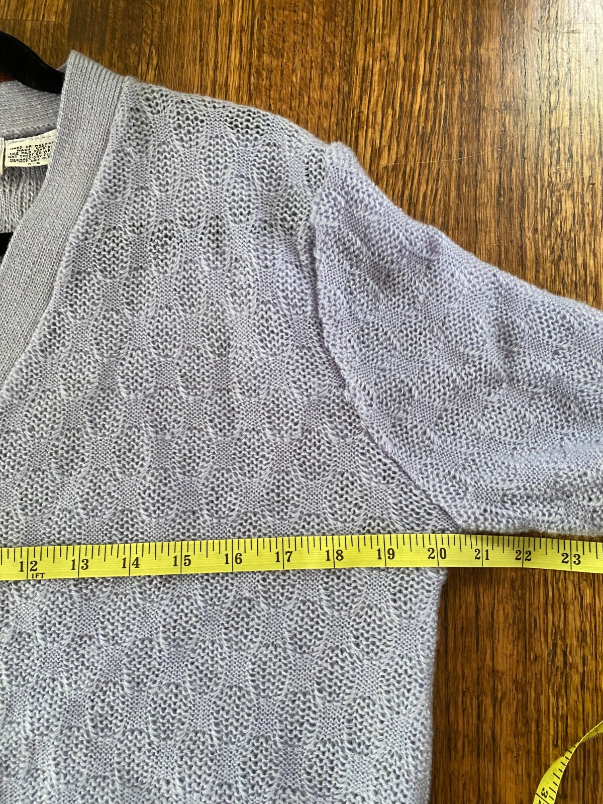VTG 1960s MCM Lavender Acrylic Knit Cardigan Korea Large Pastel Coquette