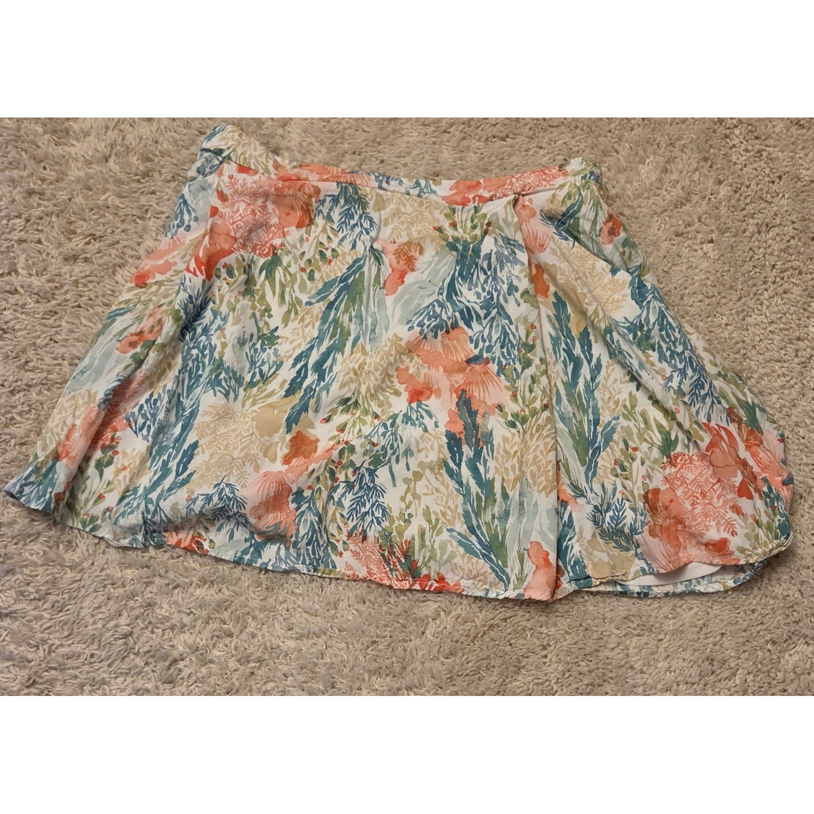 Old Navy Floral Mini Skirt Women&rsquo;s Size Medium Multicolor Side Pockets