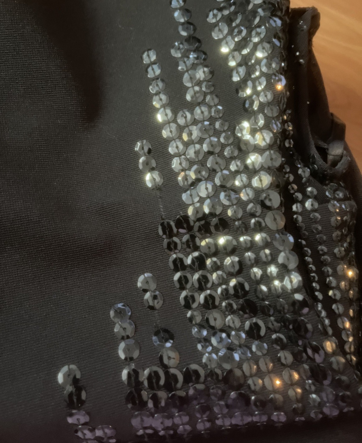 Vintage Black Beaded Sequin Illusion Elegant Evening Gown Women&rsquo;s Dress