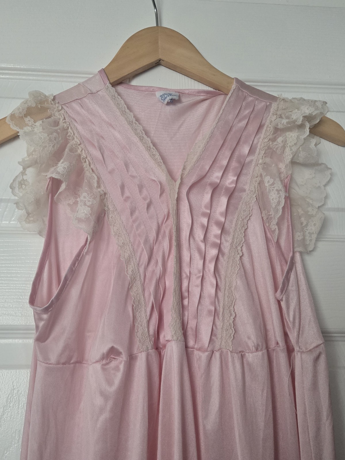 Vintage 1950s/1960s Mary Barron Maxi Nightgown Soft Pastel Pink Nylon Fabric