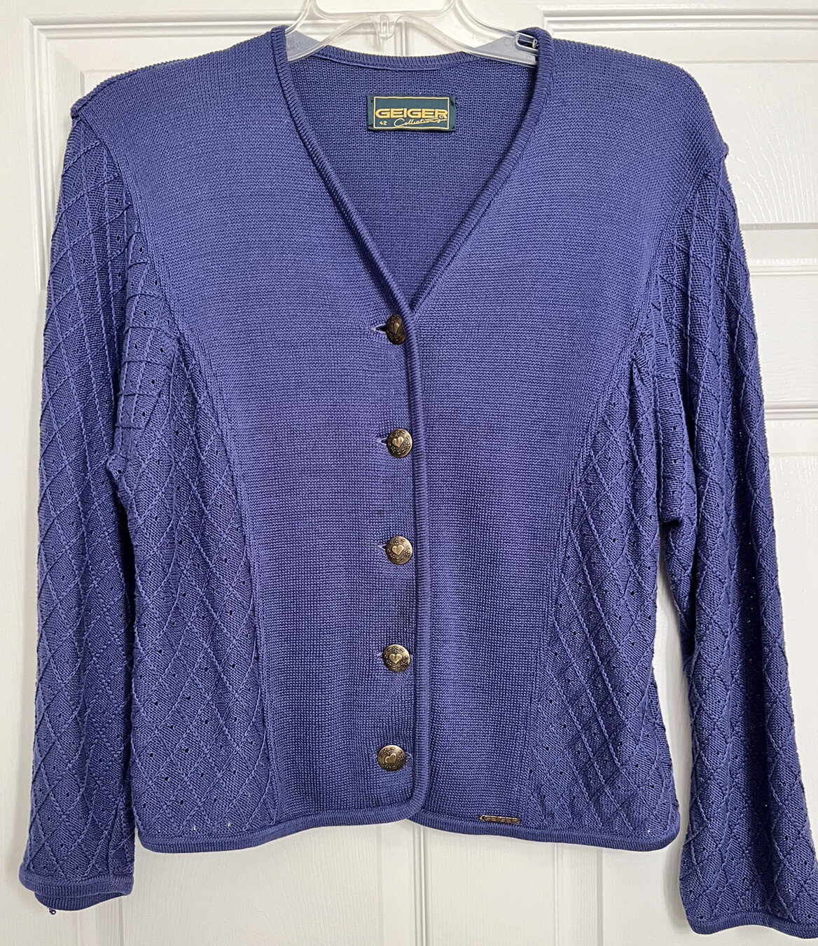 Vintage Geiger Collections Cotton Button Down Jacket Blue Made In Austria EU42