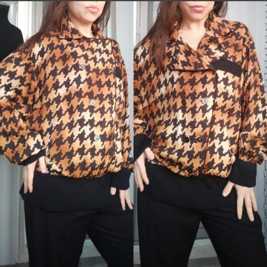 Double-breasted blouse in « houndstooth » Werner Graumann D46/XL