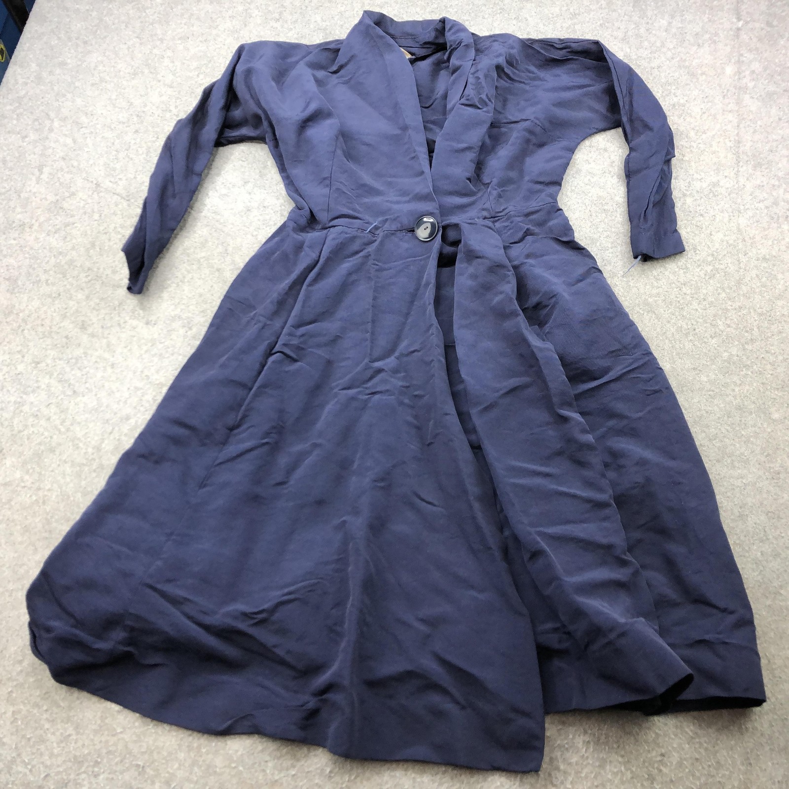 Vintage Handmade Dress Womens Medium One Button Belted Robe 1960s 1950s 60s 50s
