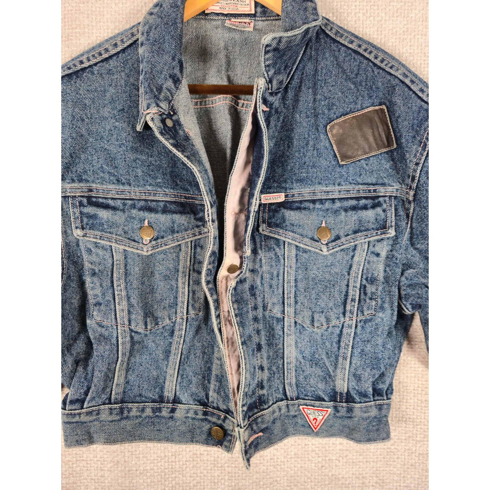 Vintage Guess Demin Jacket Georges Marciano Acid Wash Grunge Made in USA