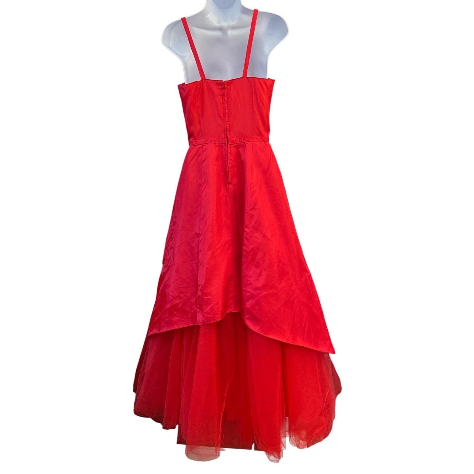 Vintage Aunt Joan Red Tulle Ballgown Prom Glamour Regencycore Old Hollywood