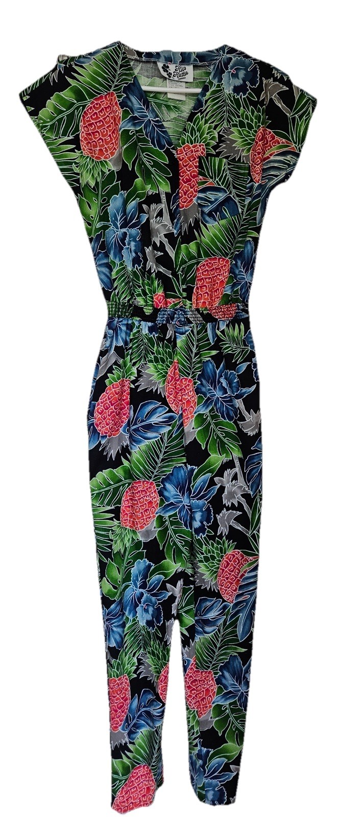 Women&rsquo;s Vintage Hilo Hattie Hawaii Floral Beach Jumpsuit Pantsuit Romper