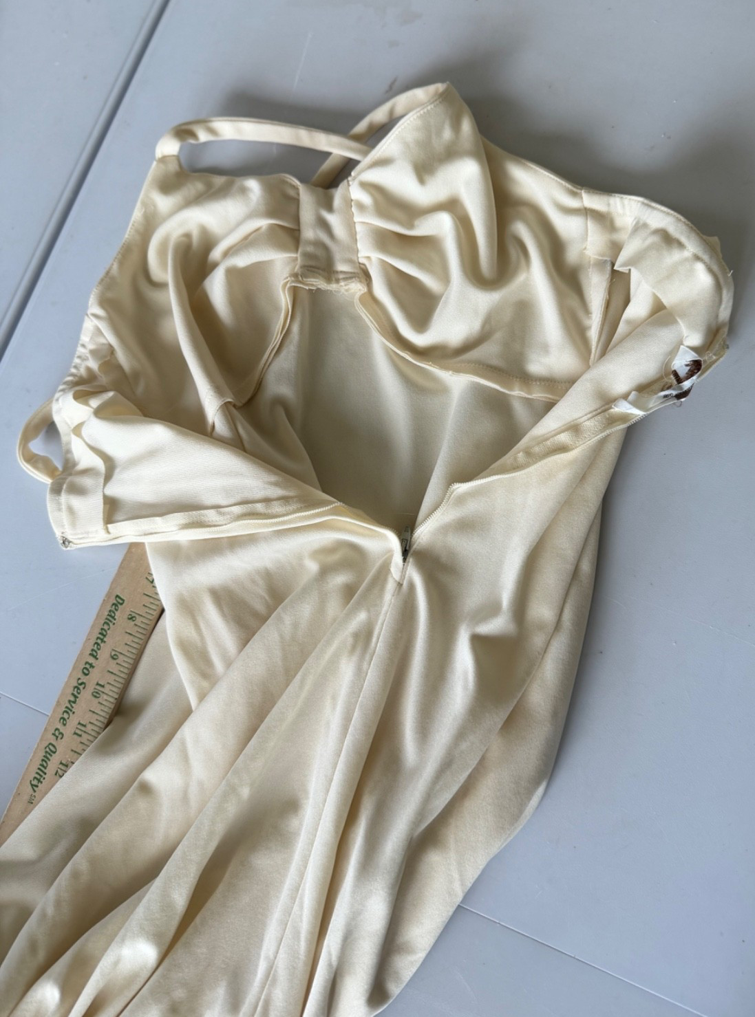 Vtg 70s Disco Prom Maxi Dress XS Party Sleeveless Stretch Zip Montgomery Ward