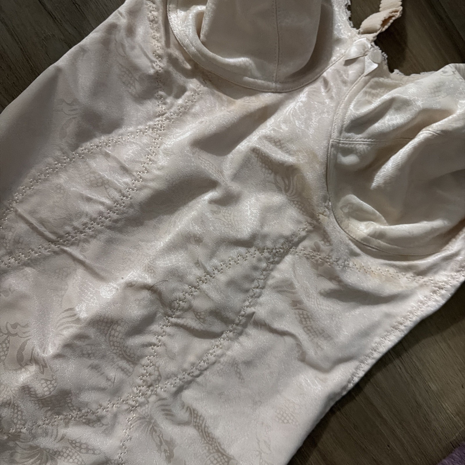 Flexees Shaping Bodysuit 36D Nylon & Lycra Ivory Old Stock Girdle 6866