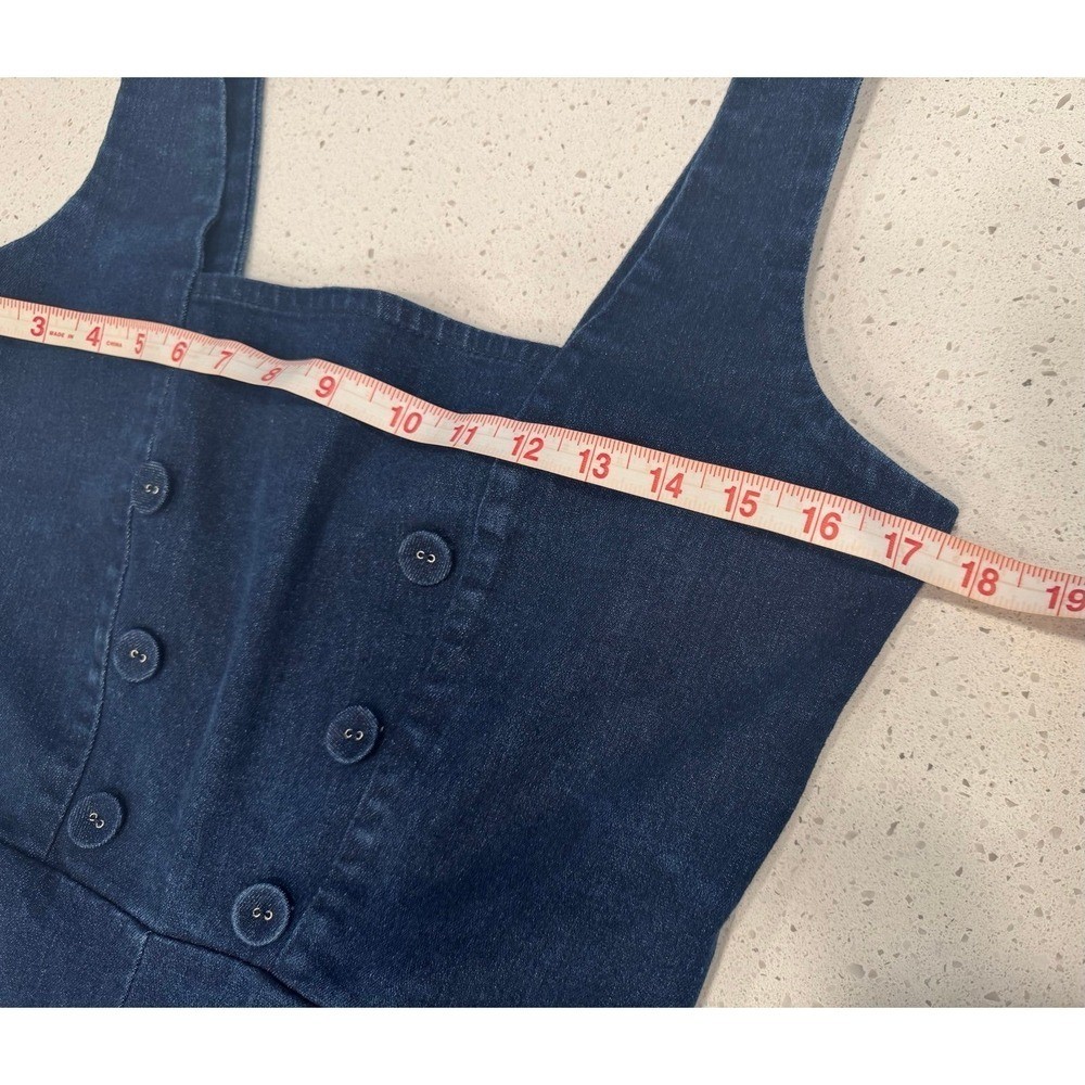 Voodoo Vixen « Everly » Dark Blue Denim Wide Leg Overall Jumpsuit – Retro/Pinup