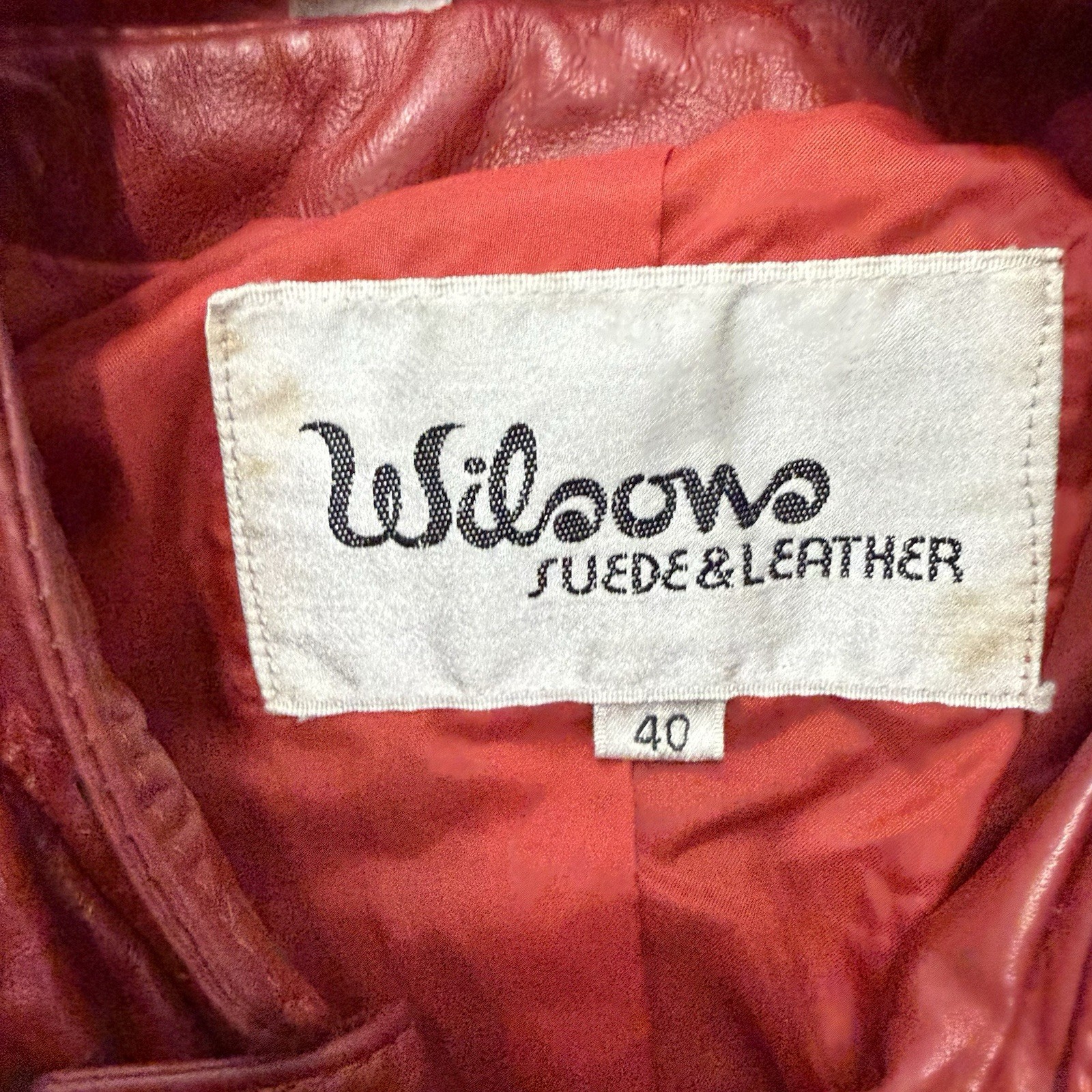 Vintage Leather Jacket Wilsons Red Leather Size 40