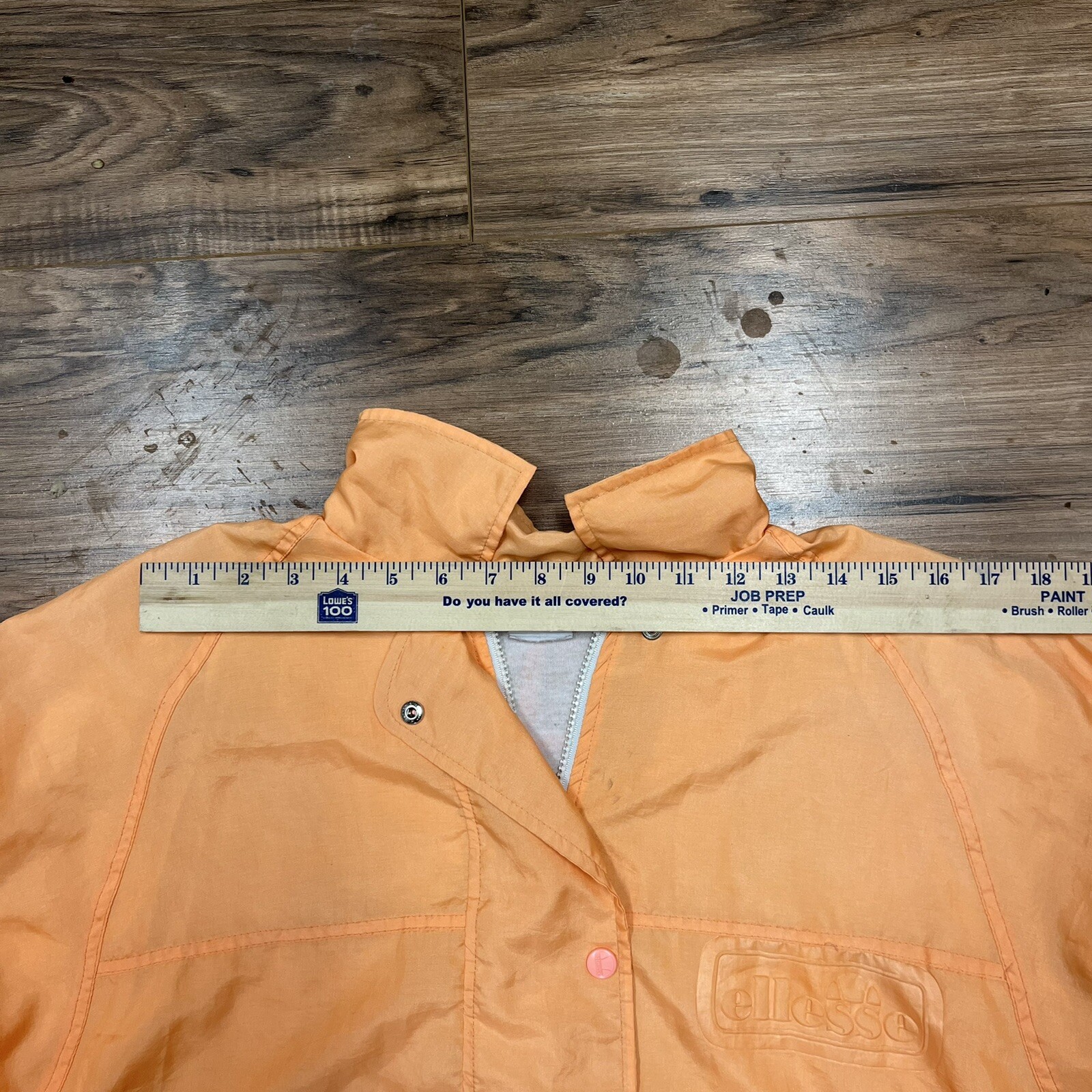 ELLESSE Vtg 80s Orange LINED WINDBREAKER JACKET S All Sports Warm Up Tennis EUC