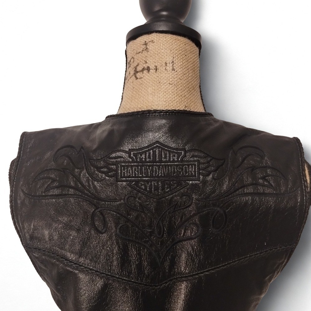 Harley Davidson Vintage Leather Vest Women&rsquo;s Size S