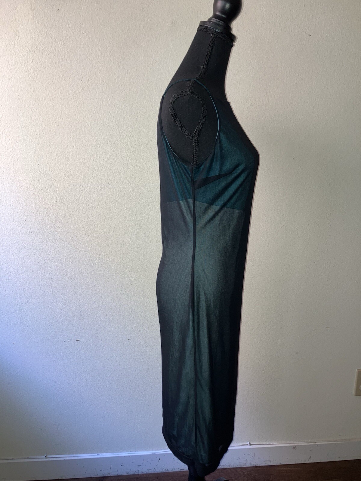 Vintage &rsquo;90s Express Color Block Shift Dress w/ Black Mesh Overlay Grunge XS/S