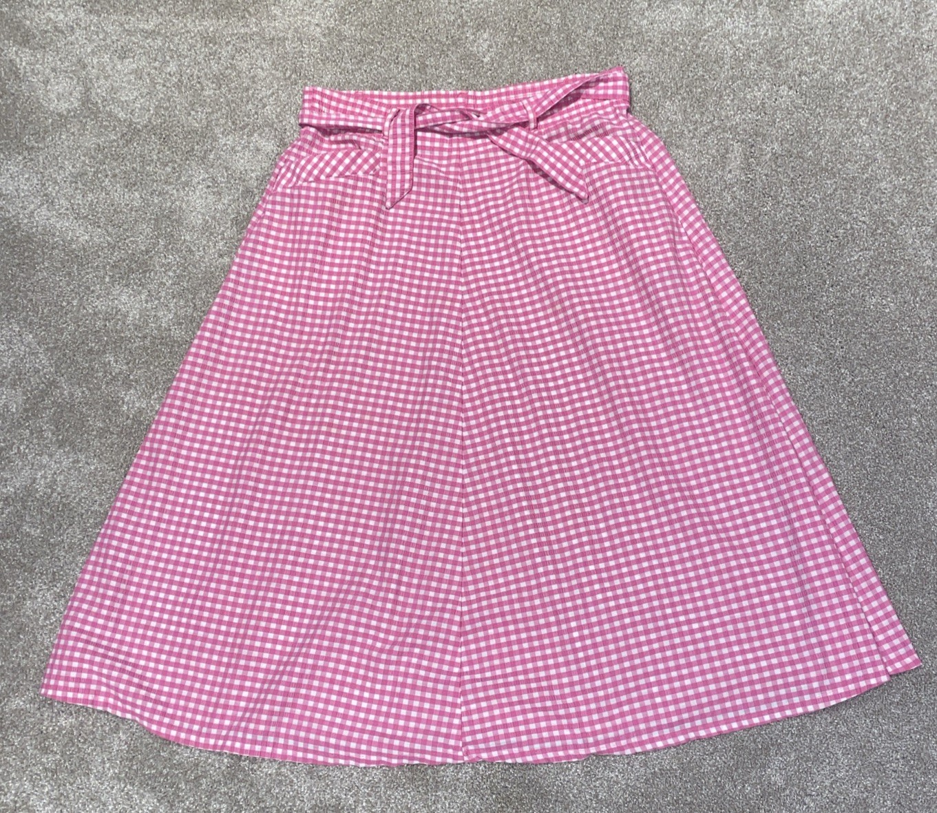 Vintage Jantzen Pink White Gingham Maxi Skirt Size 8 Made In USA