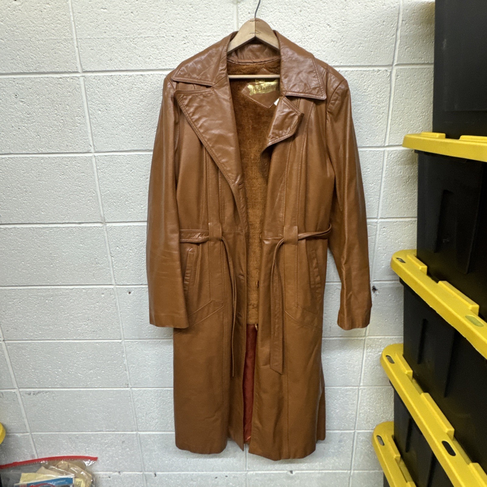 Vintage 70s The Tannery Women&rsquo;s Leather Trench Coat Brown, Not Sure On Size.nice