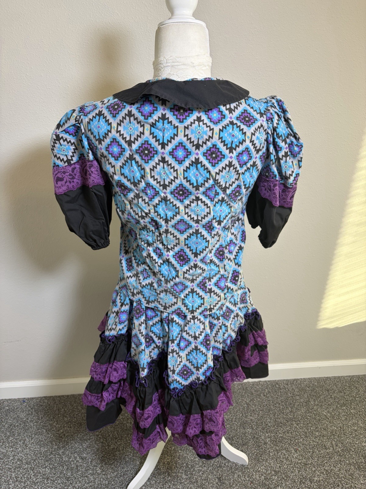 VTG 60s Handmade Square Dancing Dress ~2 Pc Set~S~Peasant Cowgirl Rockabilly