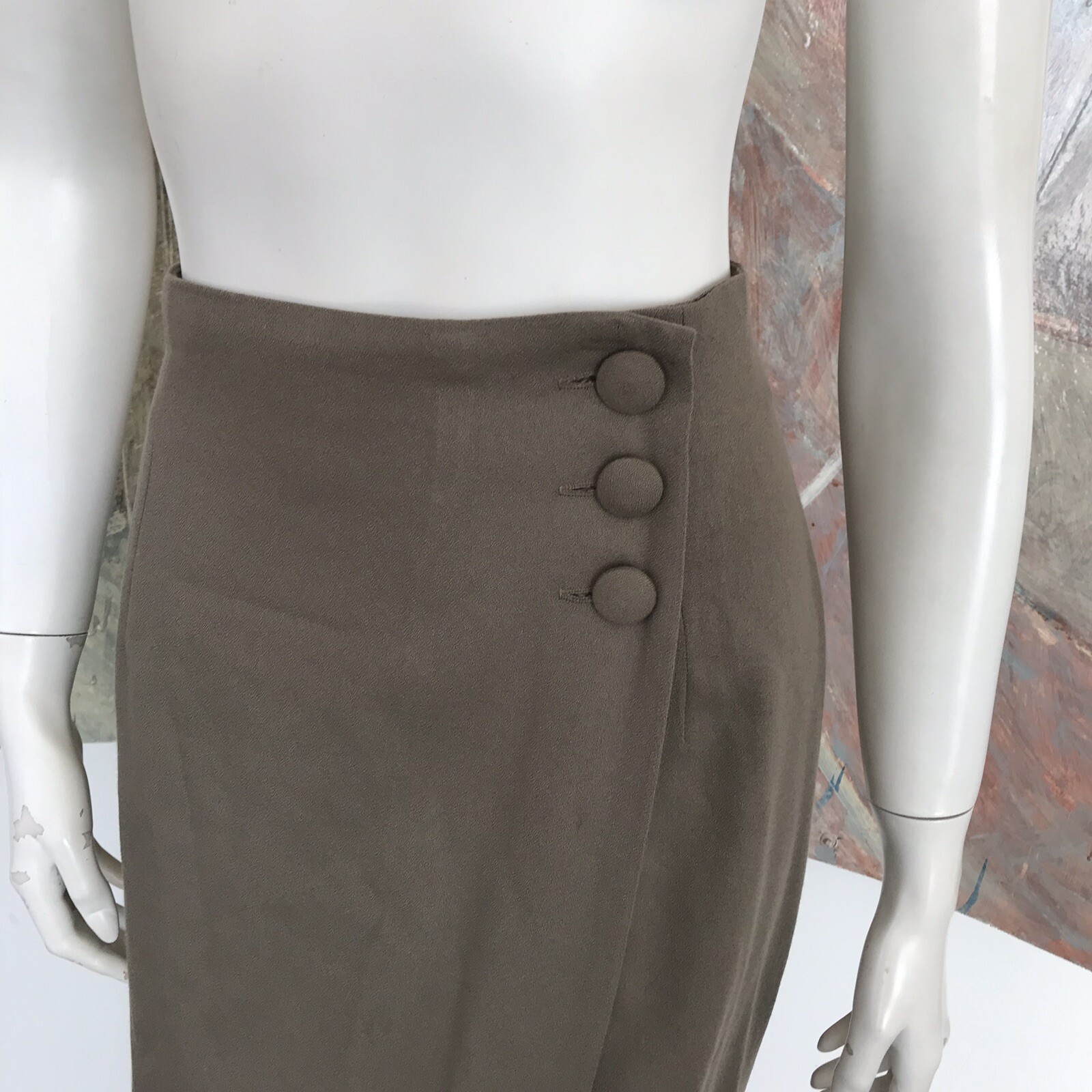 Vintage Express Beige Wool Blend High Waisted Maxi Skirt Age 13/14 / 13 / 14
