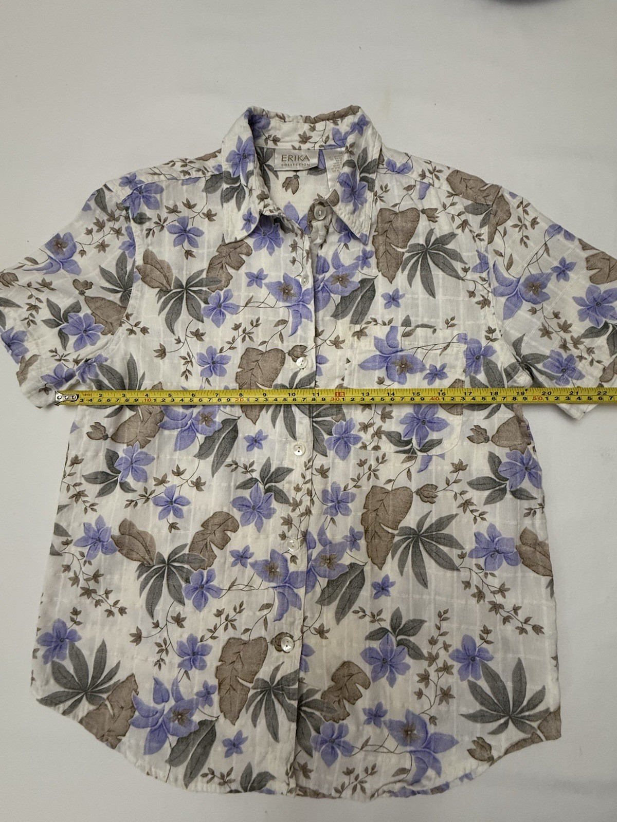 Vintage EUC 1990s Erika Collection Floral Button Front Blouse Made in Nepal Med