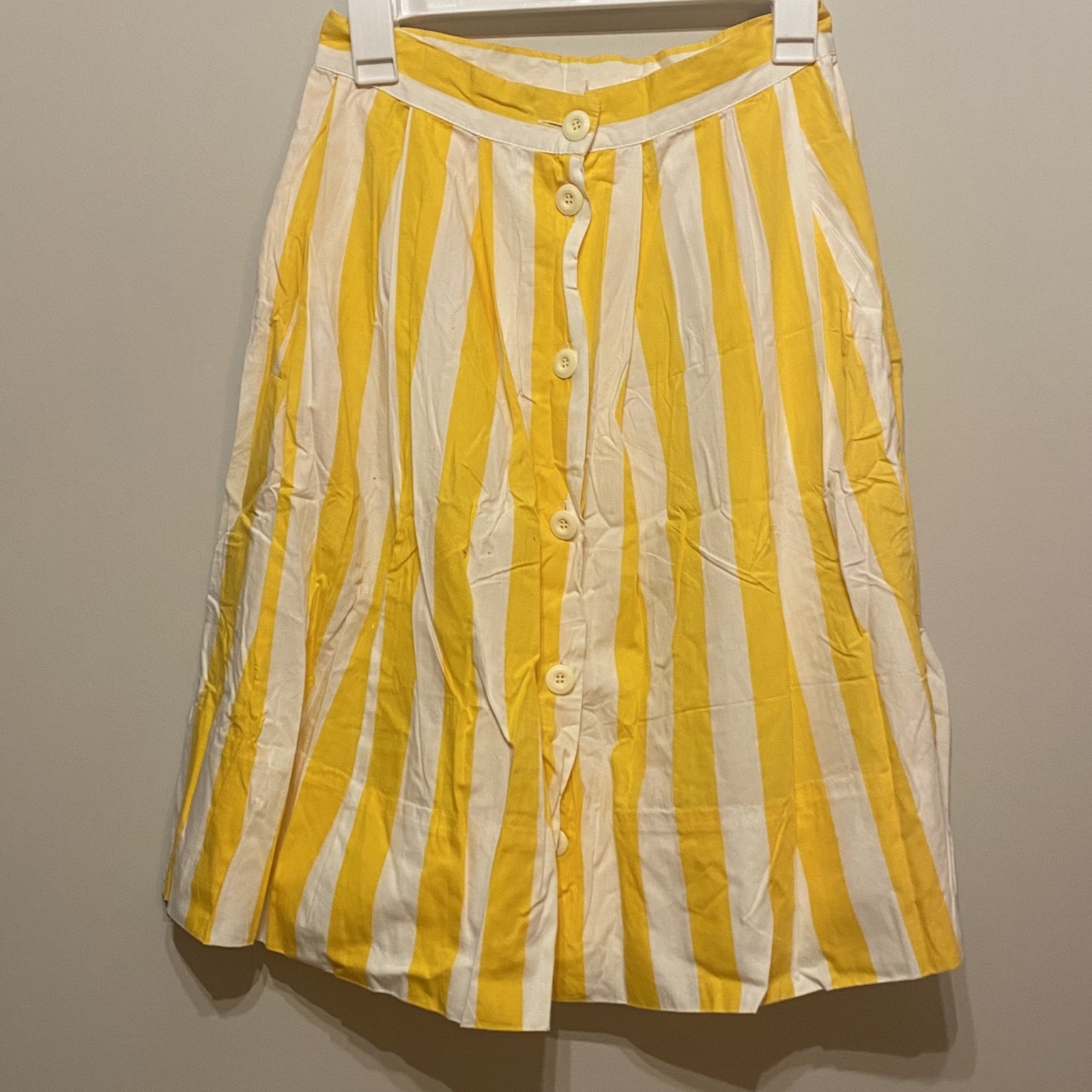 Vintage TEA LEAF Yellow Striped Skirt | 25 in waist