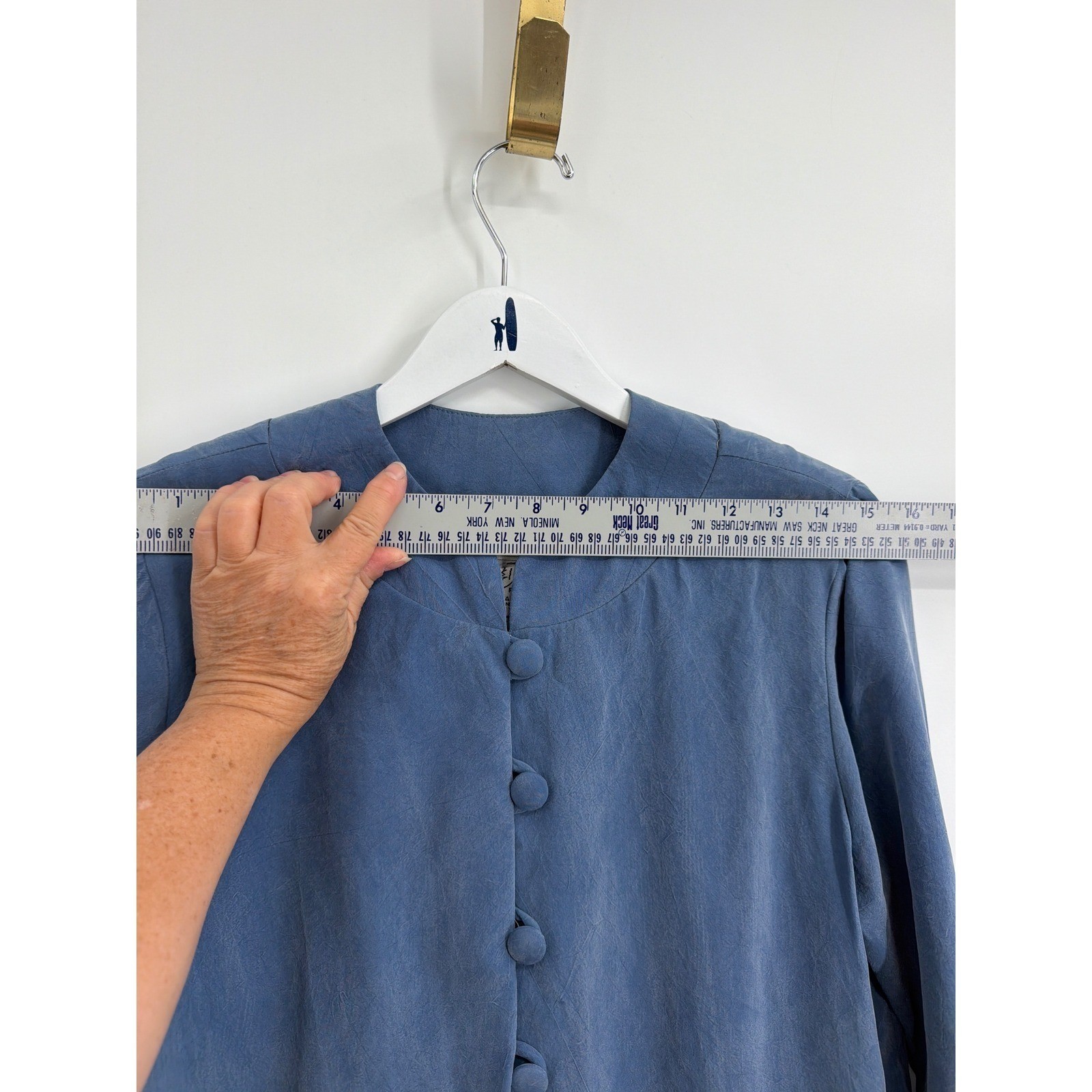 Jeffrey & Dara Petite Blue 2 Piece Set Jacket Pants Rayon Size 4 Vintage