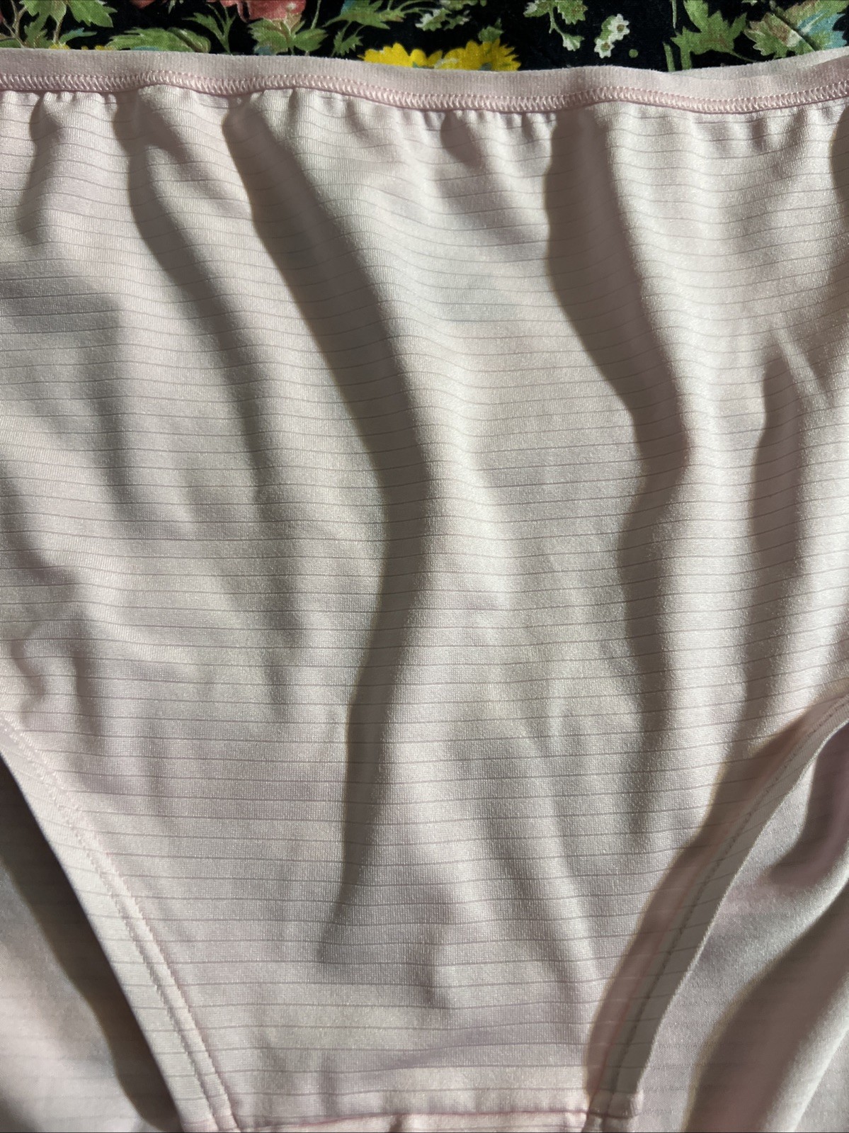 Fruit Of The Loom Nylon Panties Pink Silky Shiny Striped Granny Sz 8 NWOT