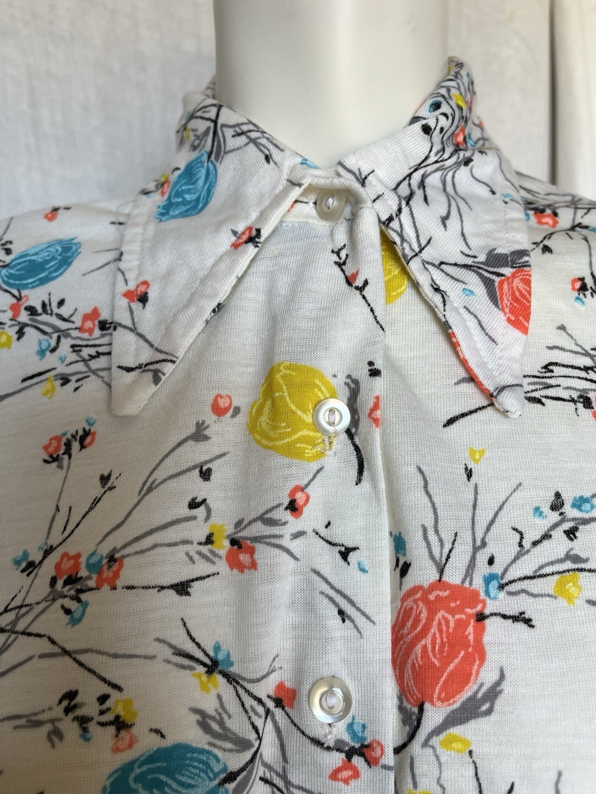 Vintage 70s Floral Crop Tie Blouse Summer Prairie Blooms Hippie Boho Cottage S/M