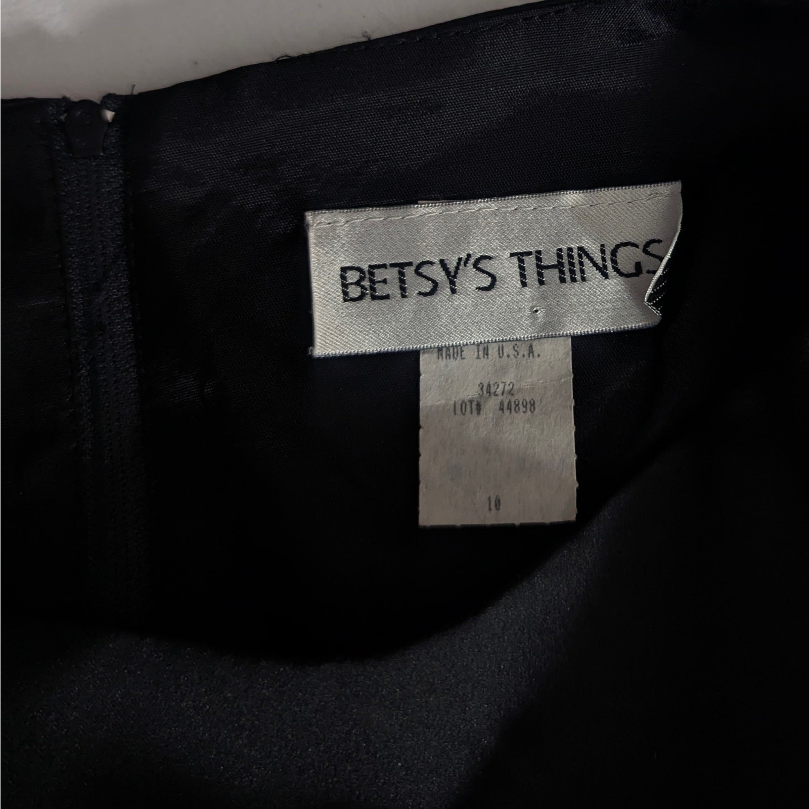 Vtg 80s Betsy&rsquo;s Things Black Rhinestone Boat Neck Formal Top Sz 10 Goth Glam K1