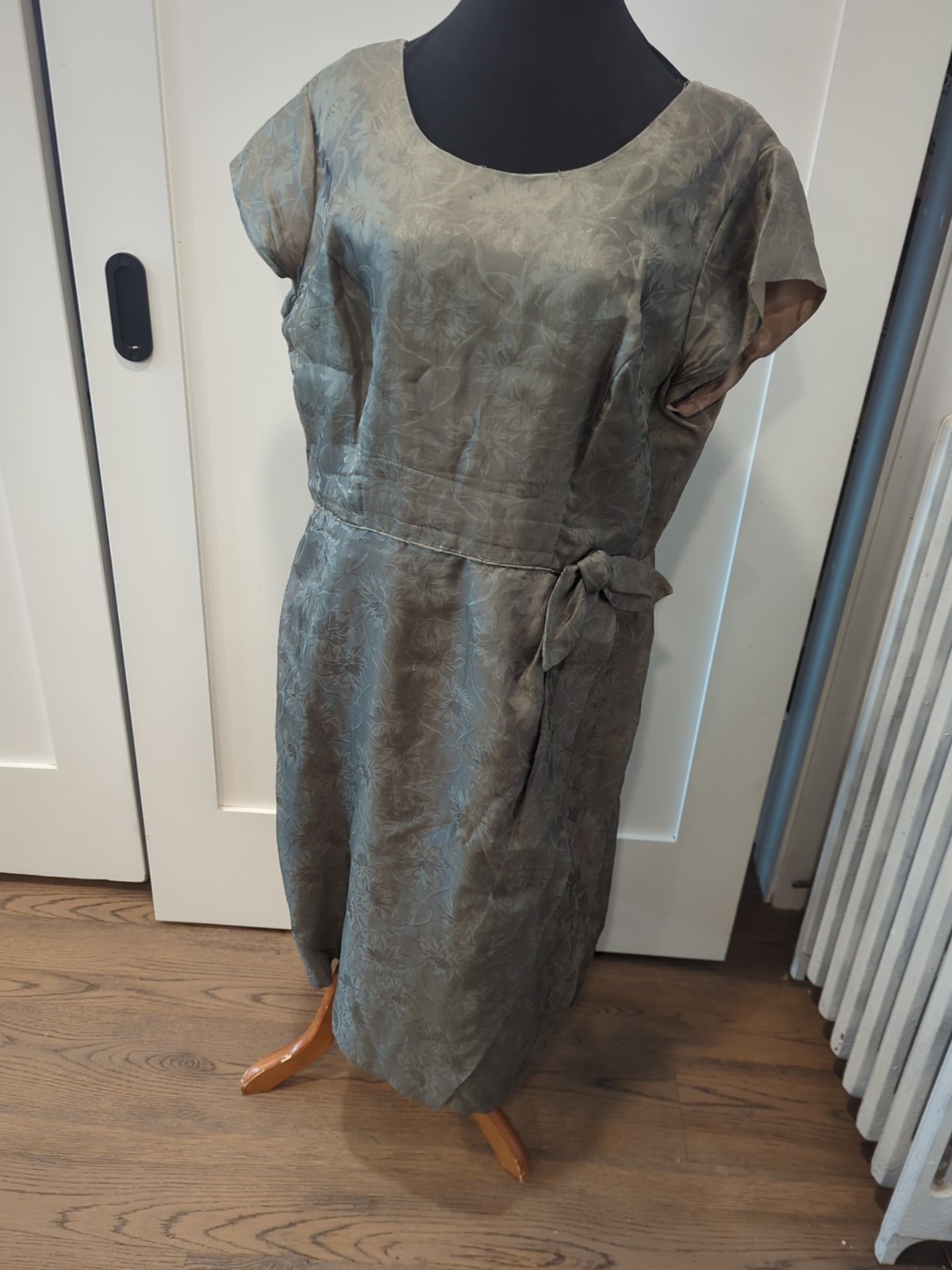 VOLUP Vintage 50s 60s Renmor Grey Floral Semi Formal 14/16 XL XXL