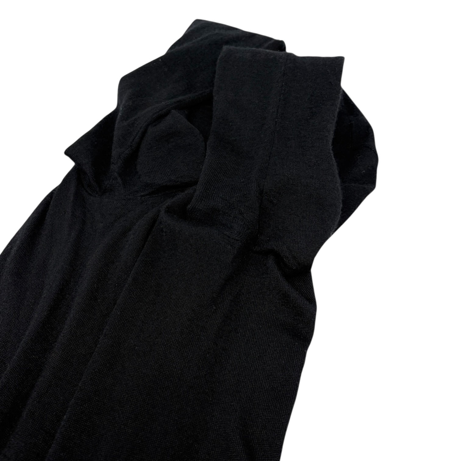CHANEL Sport Vintage 09A CC Logo Cashmere Zipped Jacket #34 Sequins Black