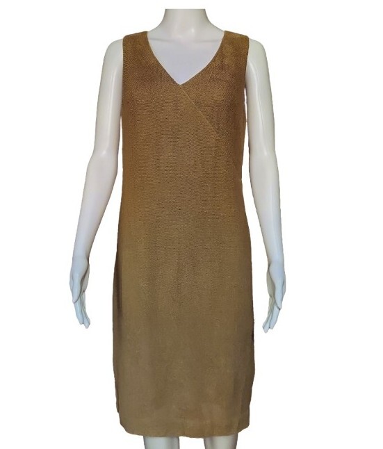 Vintage Emanuel Ungaro Sleeveless Burlap Sheath Dress Size 10