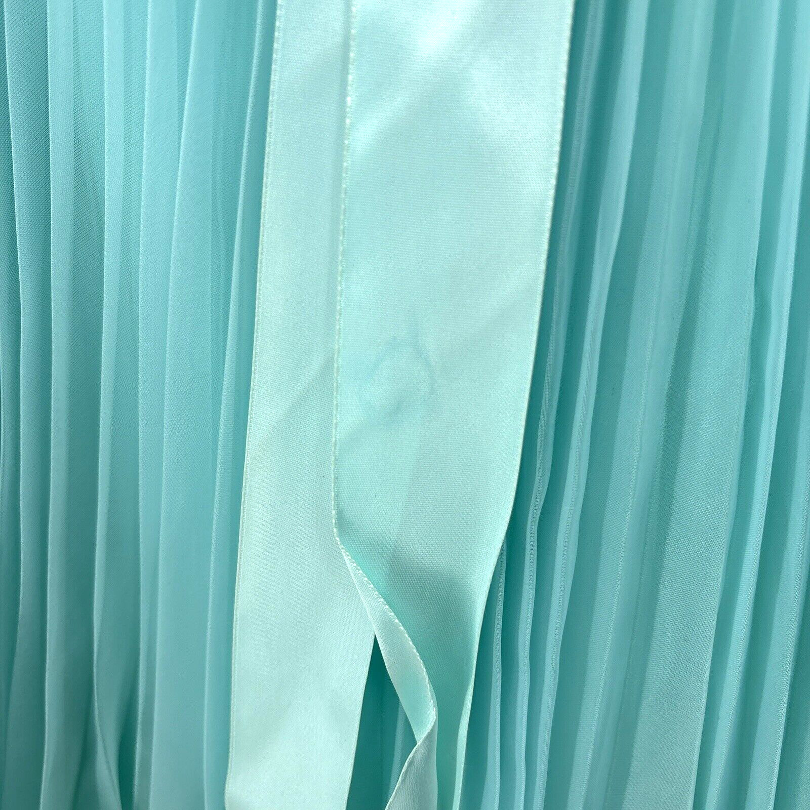 Vintage 1950&rsquo;s Montgomery Ward Aqua Chiffon Dress Gown 26&Prime; Waist Tags *READ*