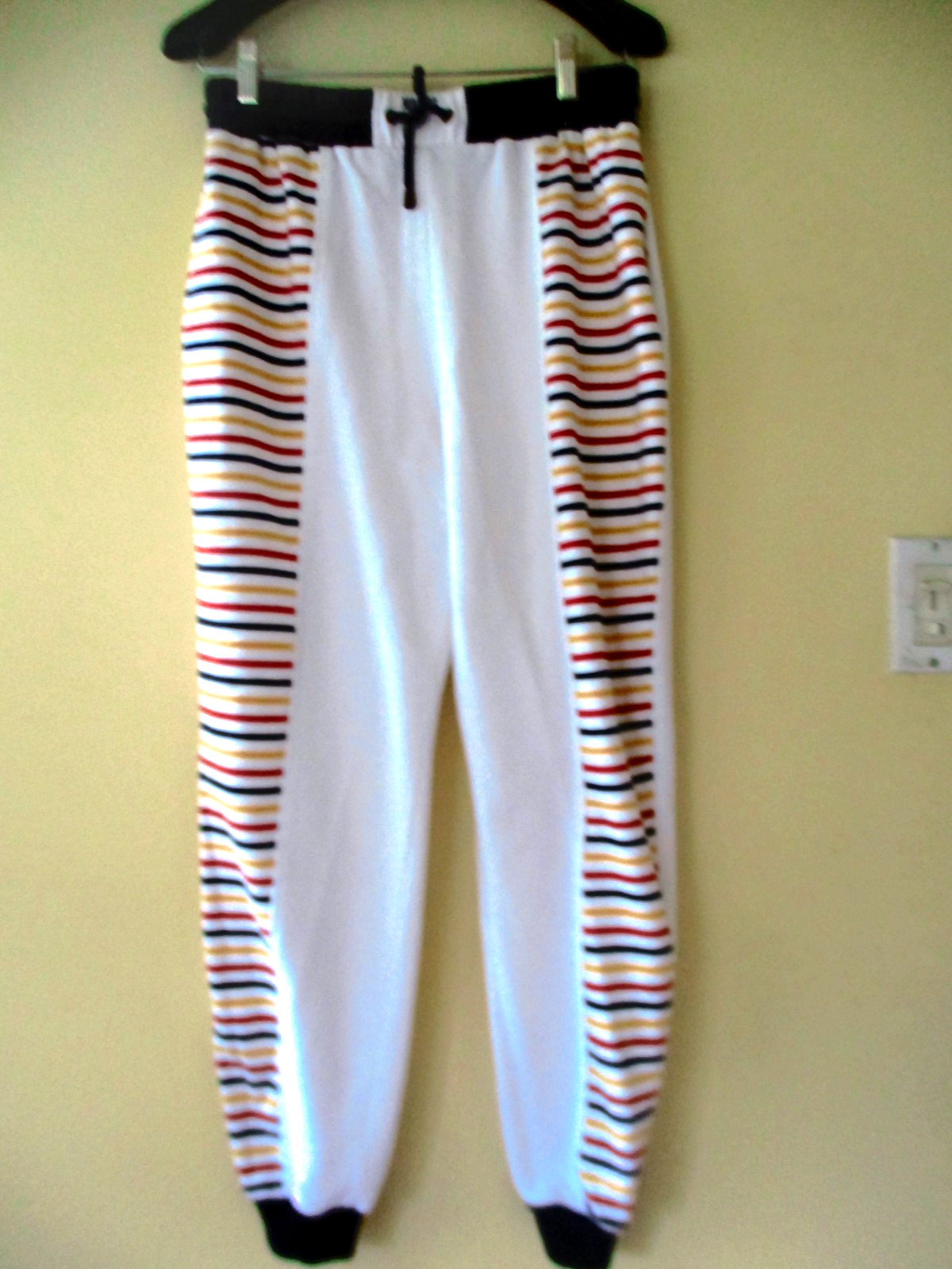 MONDI SPORTS J OGGER PANTS WHITE MULTICOLOR COTTON BLND SIZE 42 EU VINTAGE