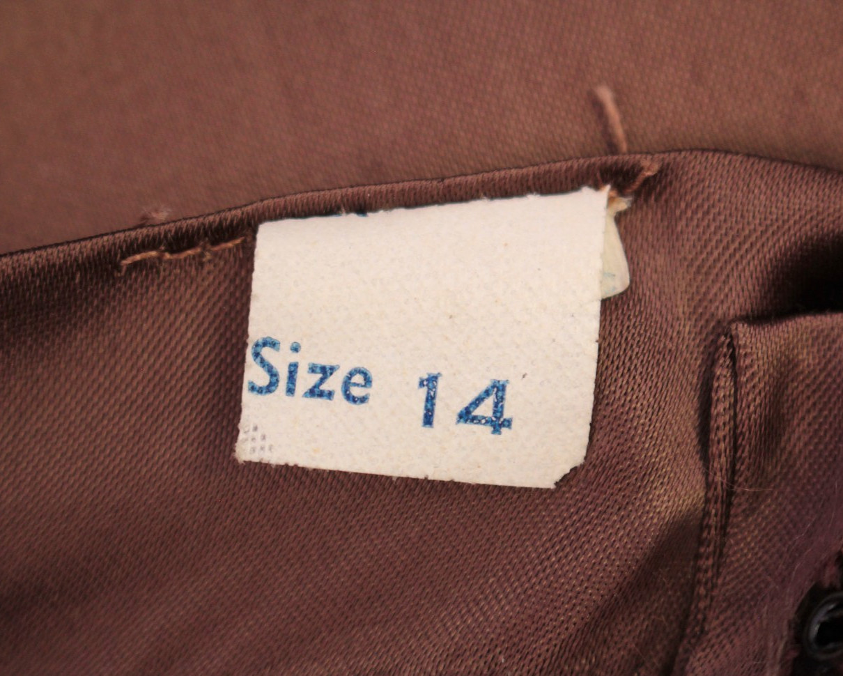 VTG Women&rsquo;s 40s Brown / Bronze Satin Side Button Wide Leg Pajama Pants S/M 1940s