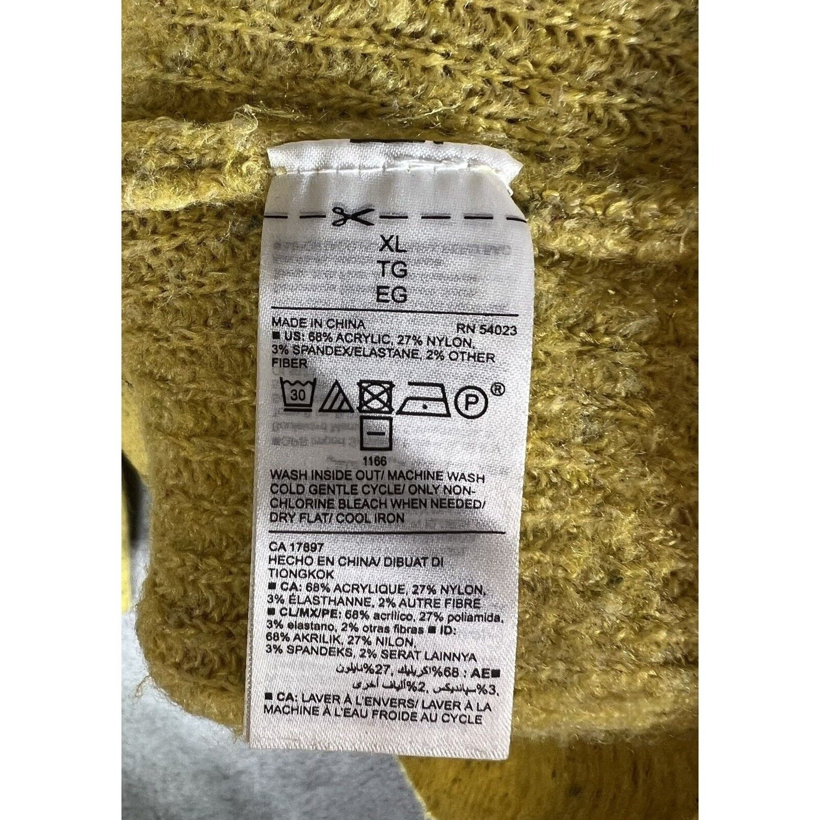 Old Navy Slouch V-Neck Pullover Sweater Womens Size XL Squash Yellow Confetti