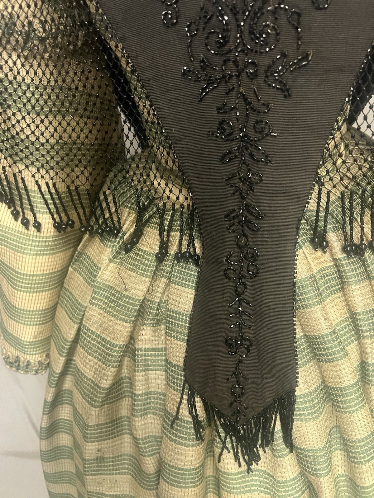 1880’s Silk Faille & Jet Beaded Mantel