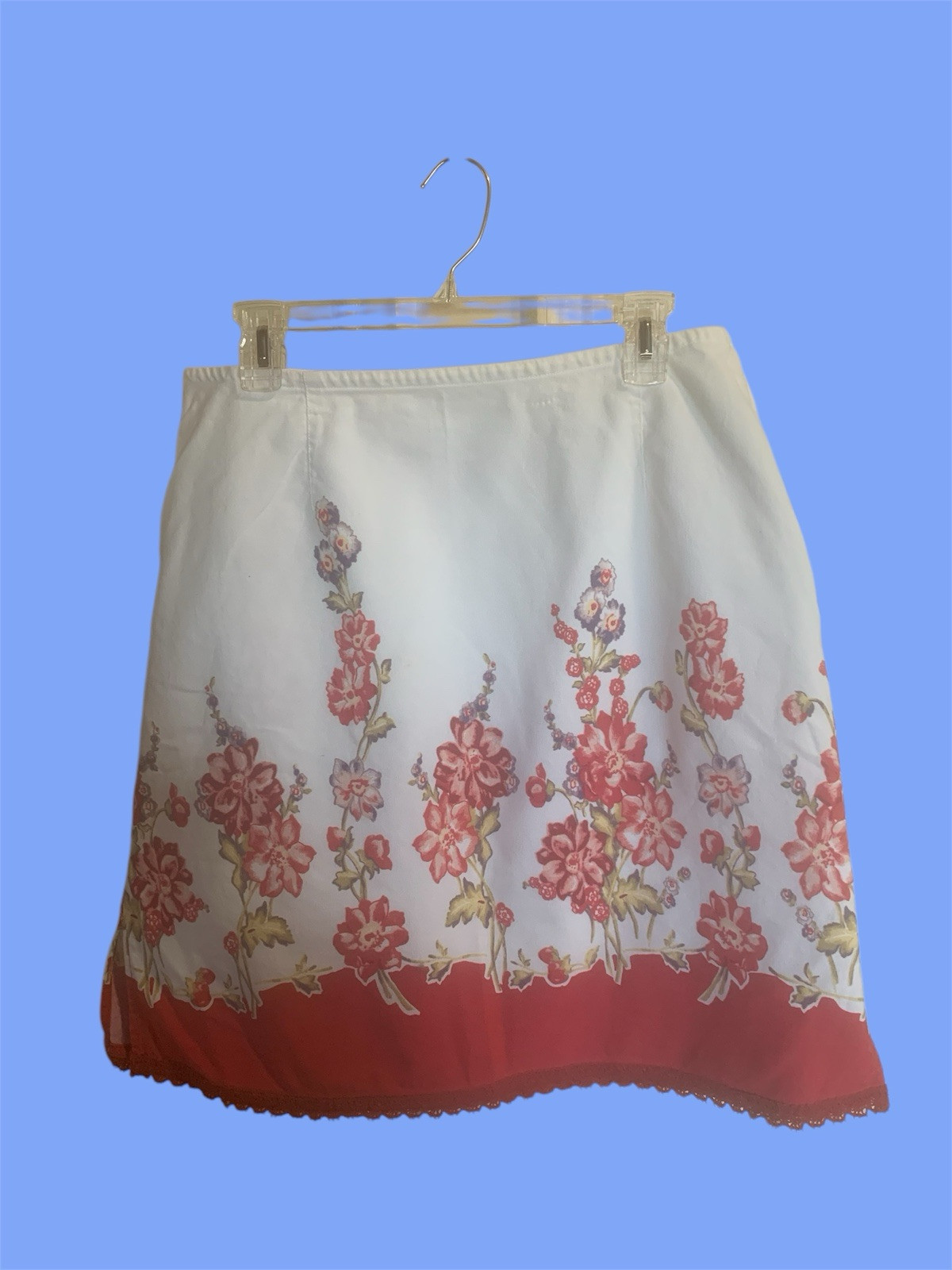 Vintage Tablecloth Skirt Sz 16 Liz Claiborne Red / White