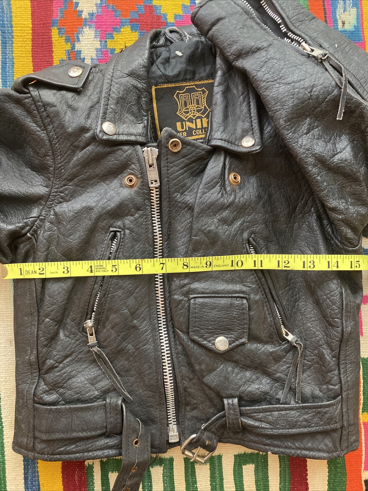 Vintage Jacket Black REAL Leather Motorcycle Womens Sz XS Kids Size Cropped 0 2