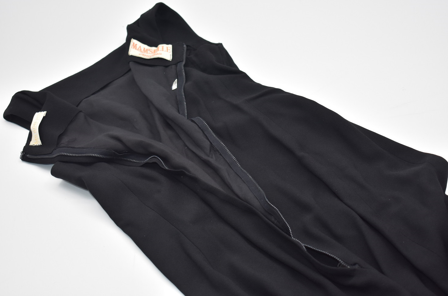 Vintage 1960s M&rsquo;amselle By Betty Carol Black Jackie O Style Cocktail Dress Size9