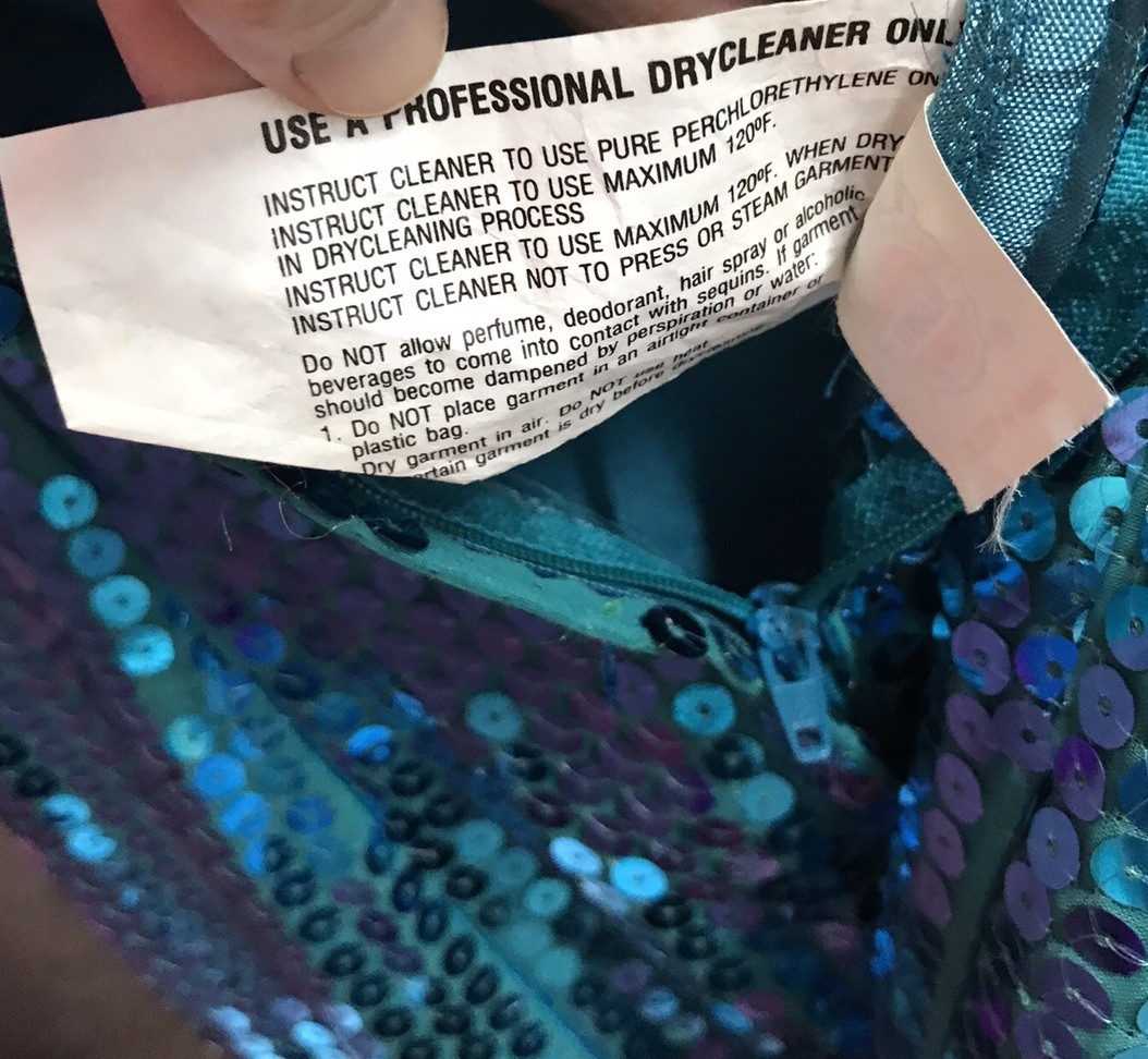 Vintage Nadine Teal Sequins One Shoulder Prom Party Formal Dress Gown Sz 11 USA