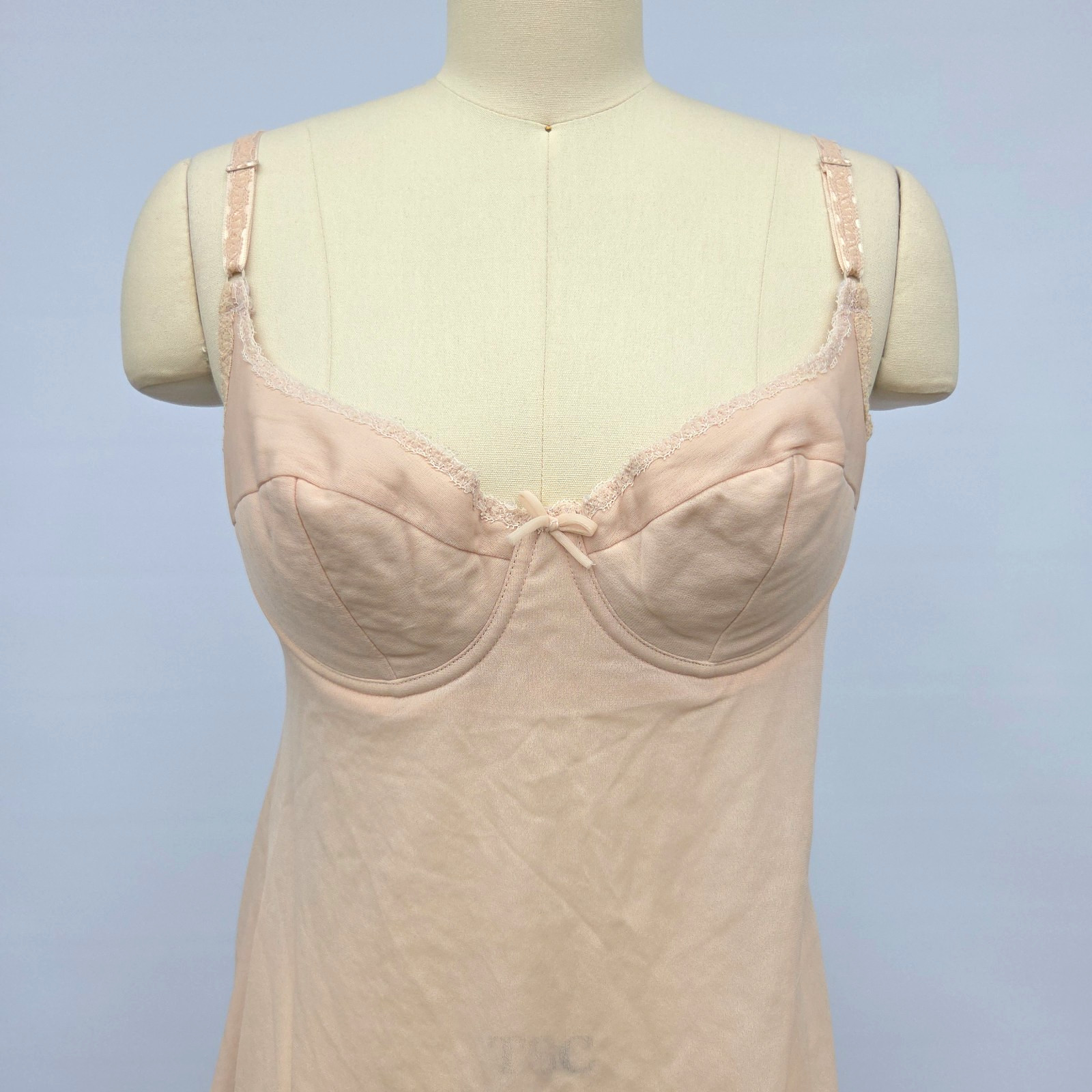 Vintage Vassarette Underneath it All Slip of a Bra Size 36C Peach Underwire 3229