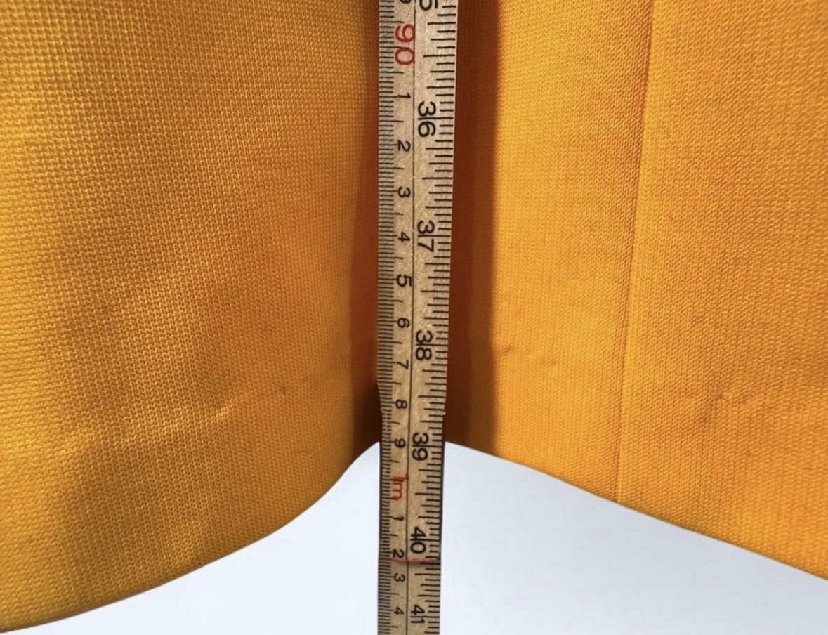 SMALL 1960s-70s Homemade Gold Mustard Short Sleeve Dress with Embroidered Trim