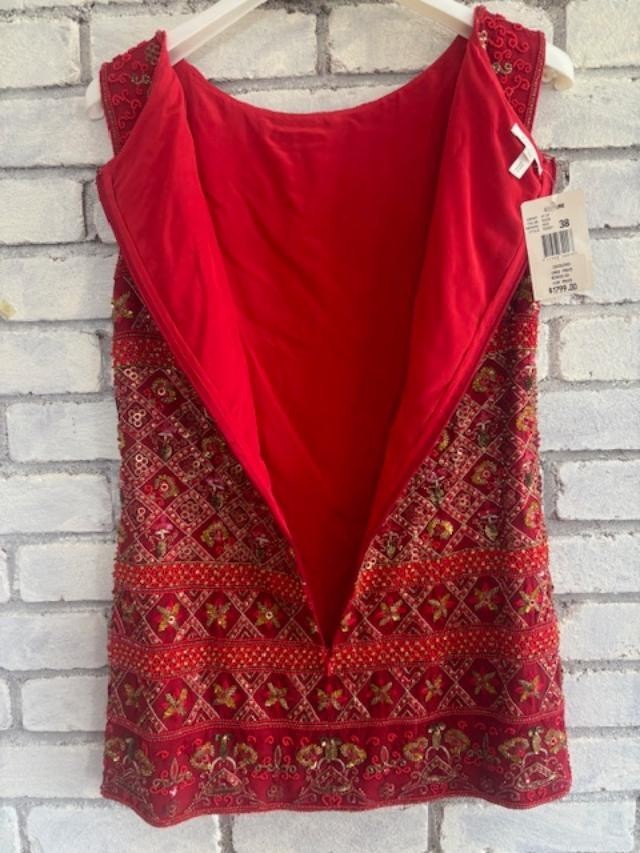 Vintage ESCADA Couture Beaded Sequin Top Silk Evening Cocktail Blouse