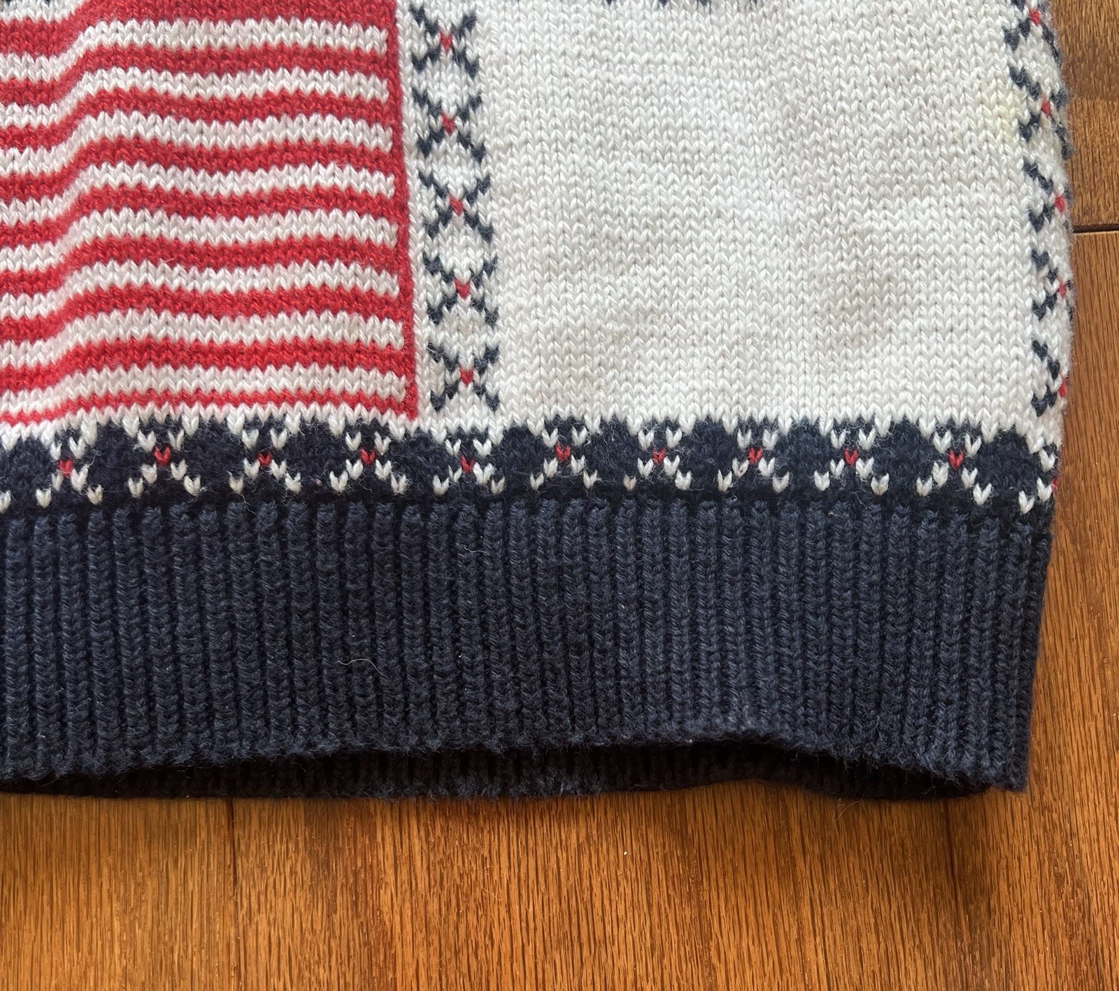 Loft Sweater Vest USA Flag Patchwork Medium Cottagecore Grandmacore Vintage