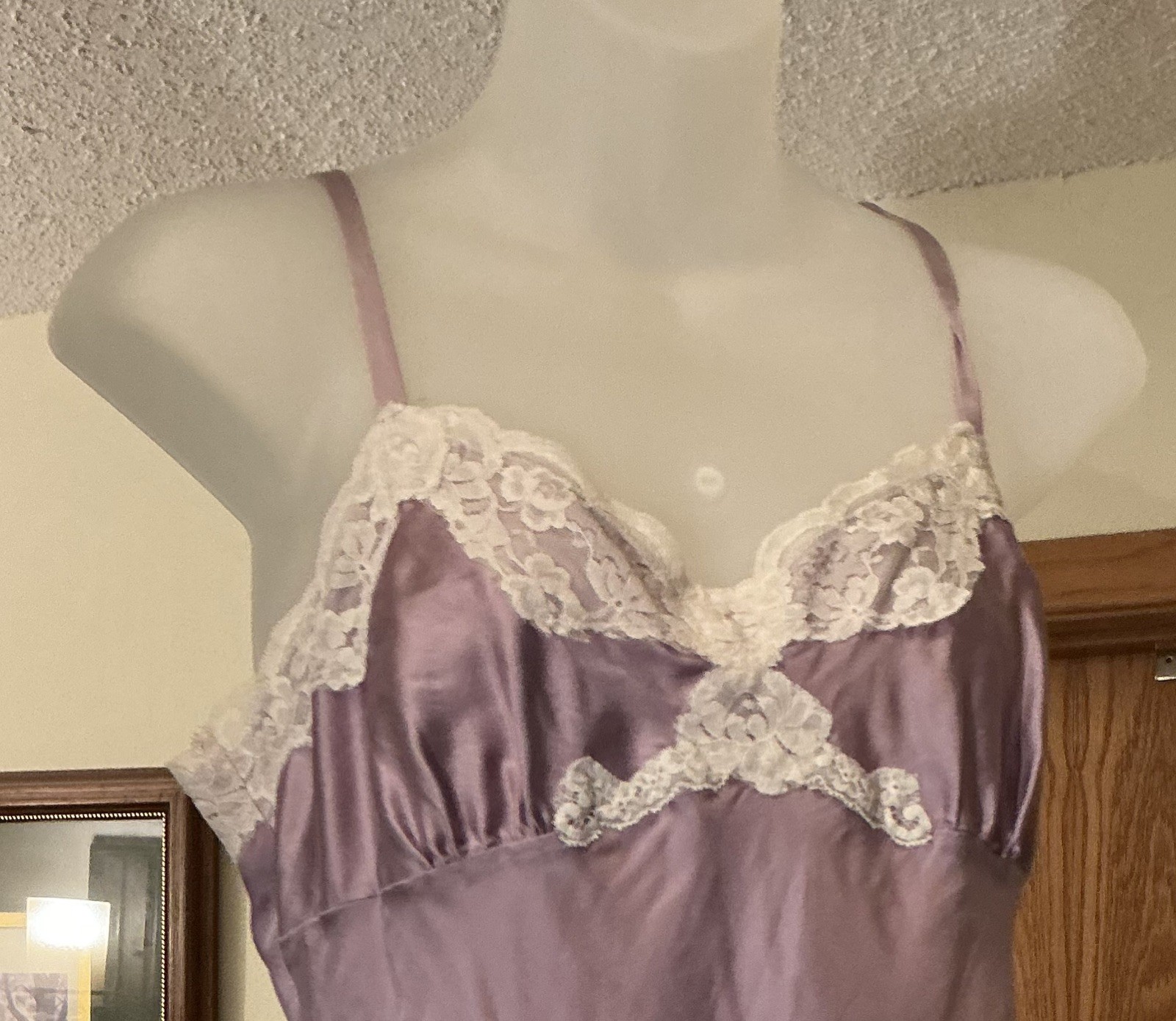 Express Design Studio Bridal Lavender Purple/ivory lace Blouse Camisole Sz M Y2K