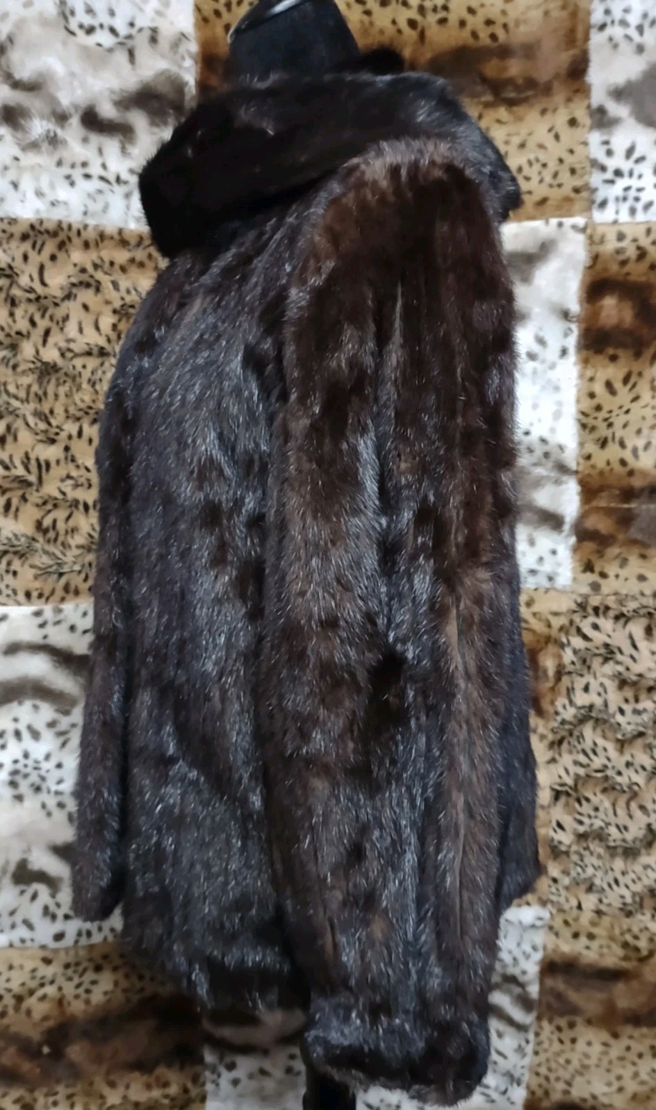 MCM Mink Jacket Custom Made 38&Prime; Chest Alaska Velvet Pockets Scarf 23&Prime; Length