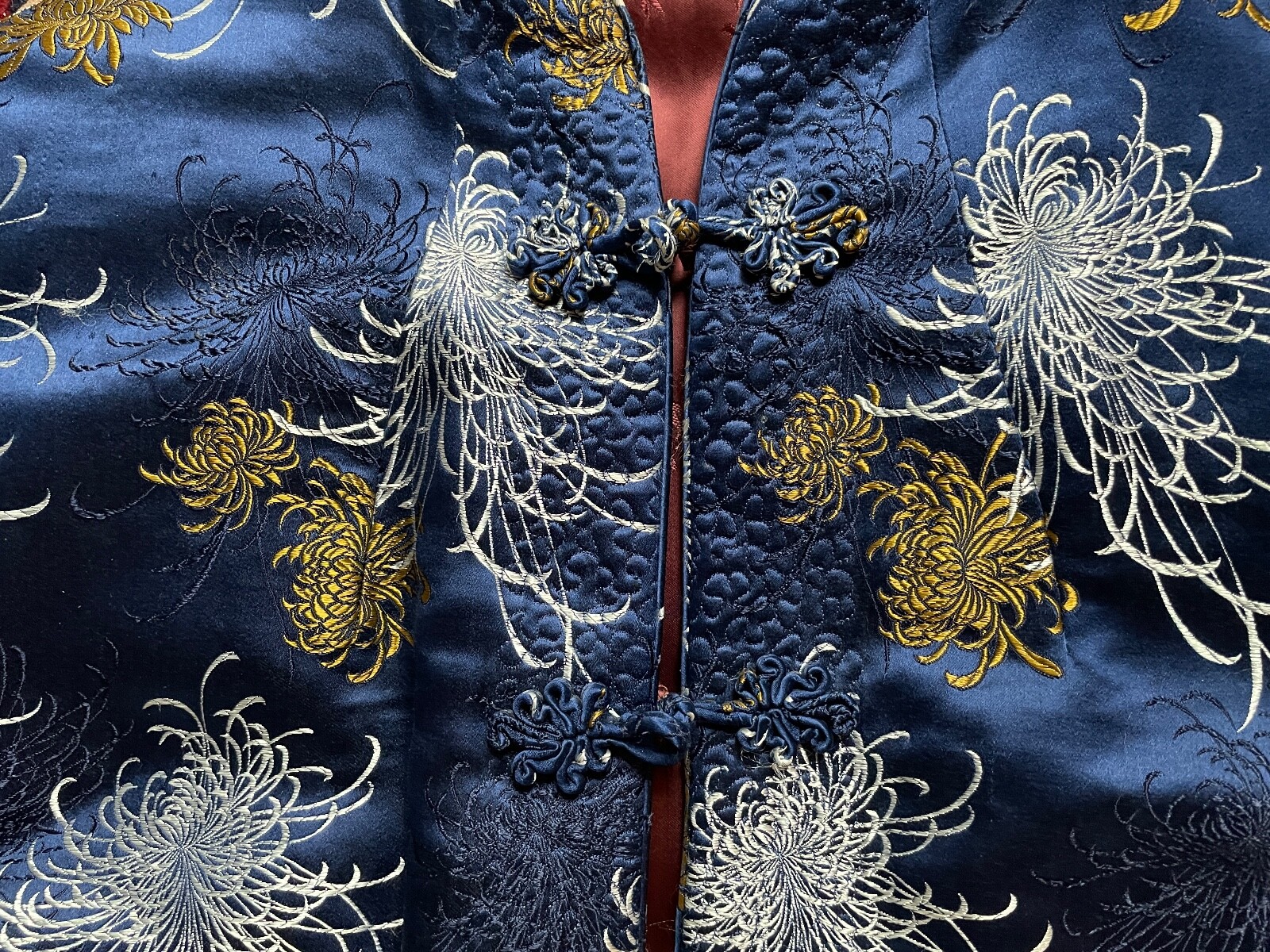 Vintage Chinese Reversible Jacket, sz. XL, Solz Squirrel, silk?/rayon?