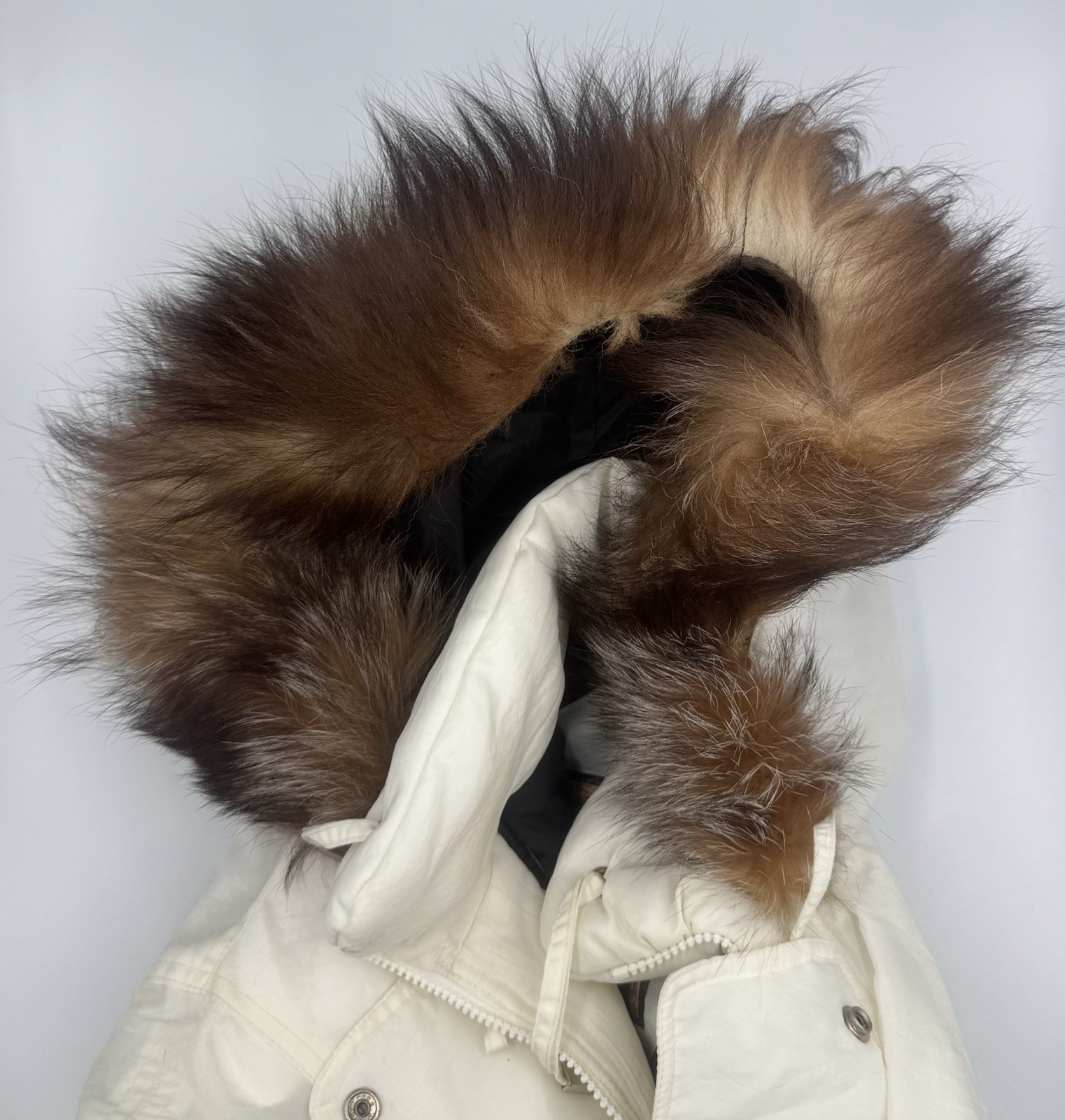 Vintage Innovations By Izzi Ski Jacket W/Genuine Fox Tail Fur Very Rare White