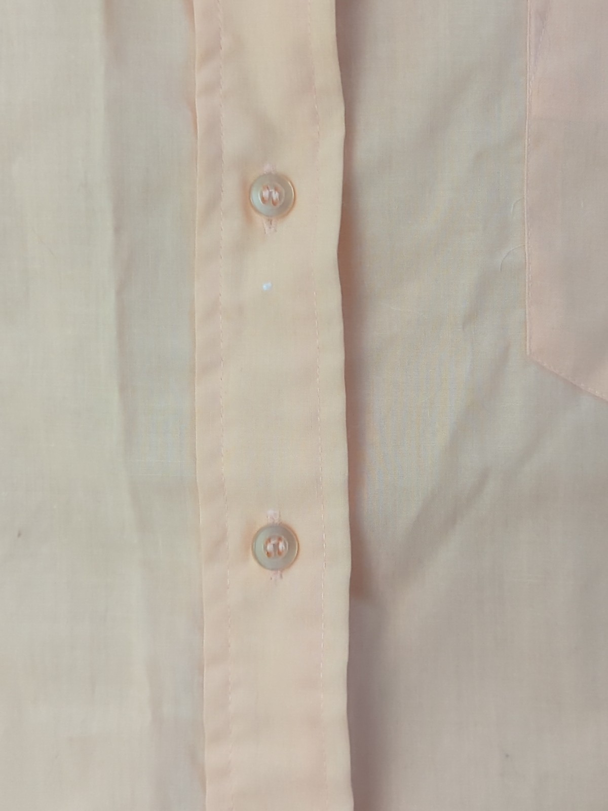 Kmart Vtg Cotton Poly Blend 1970s Button-up Shirt Orange/pink/ Cream Large