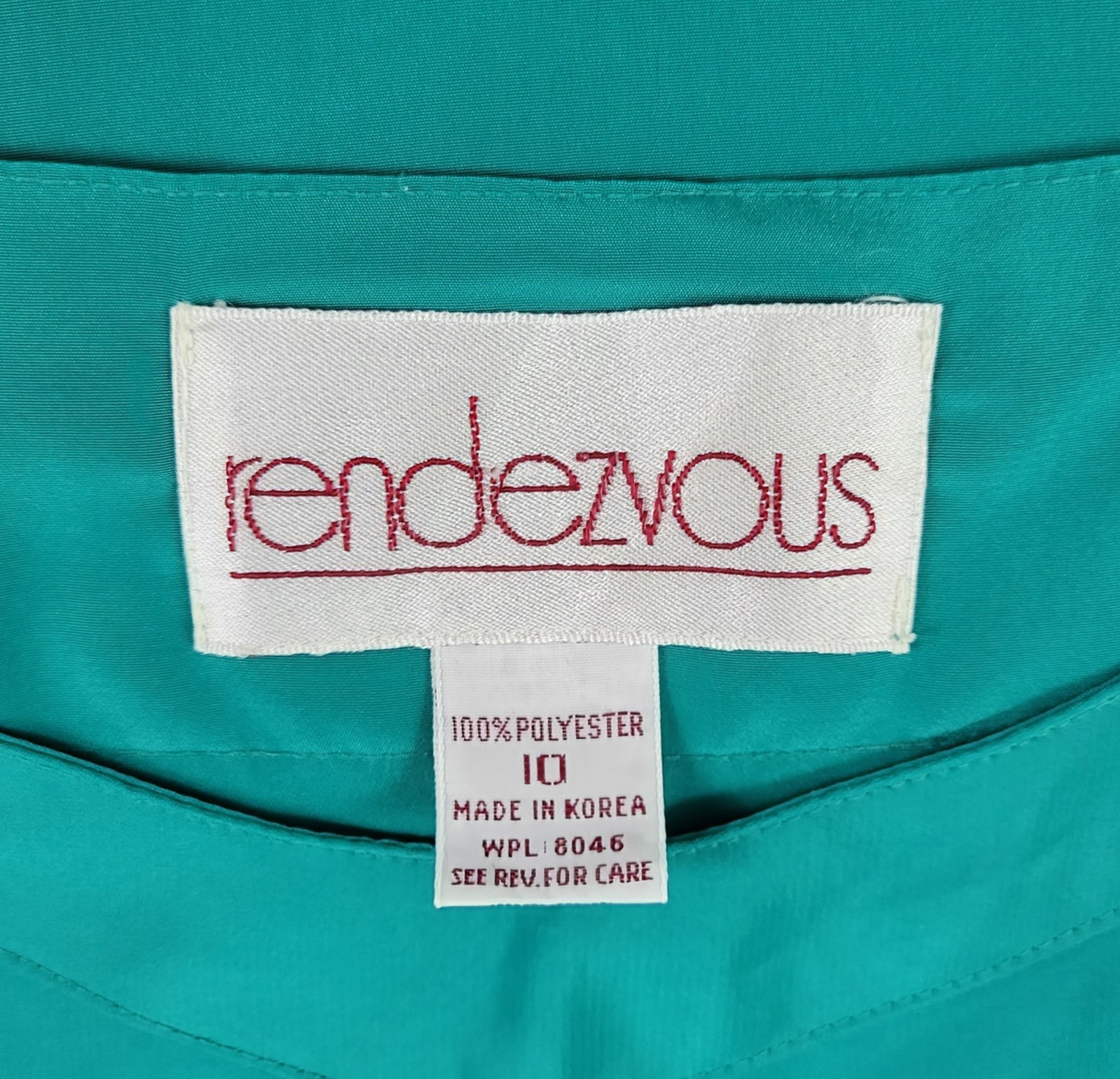 Vintage Rendezvous Teal Green Dropped Shoulder Blouse Size 10