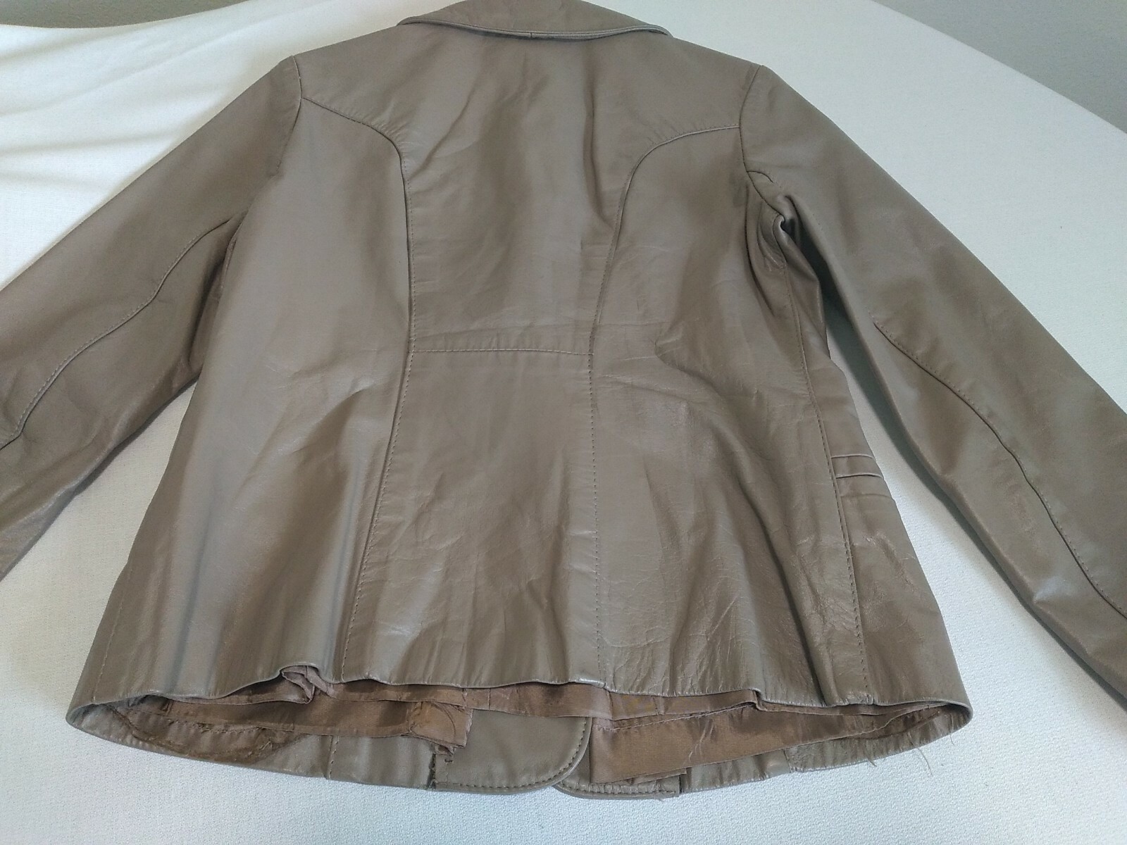 Vintage 1970&rsquo;s General Leather-NY Women&rsquo;s Beige Leather Size Small Jacket